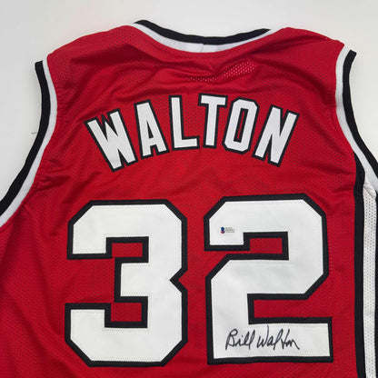 Autographed/Signed Bill Walton Portland Red Basketball Jersey JSA COA