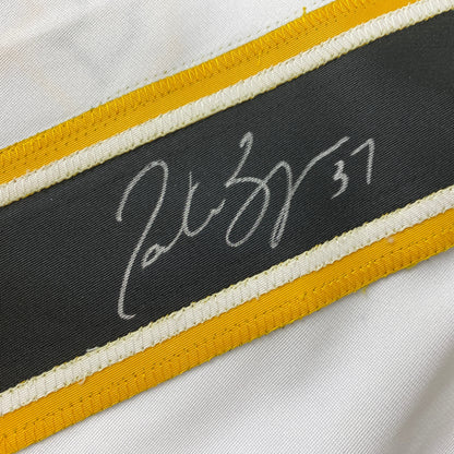 Autographed/Signed Patrice Bergeron Boston White Hockey Jersey JSA COA
