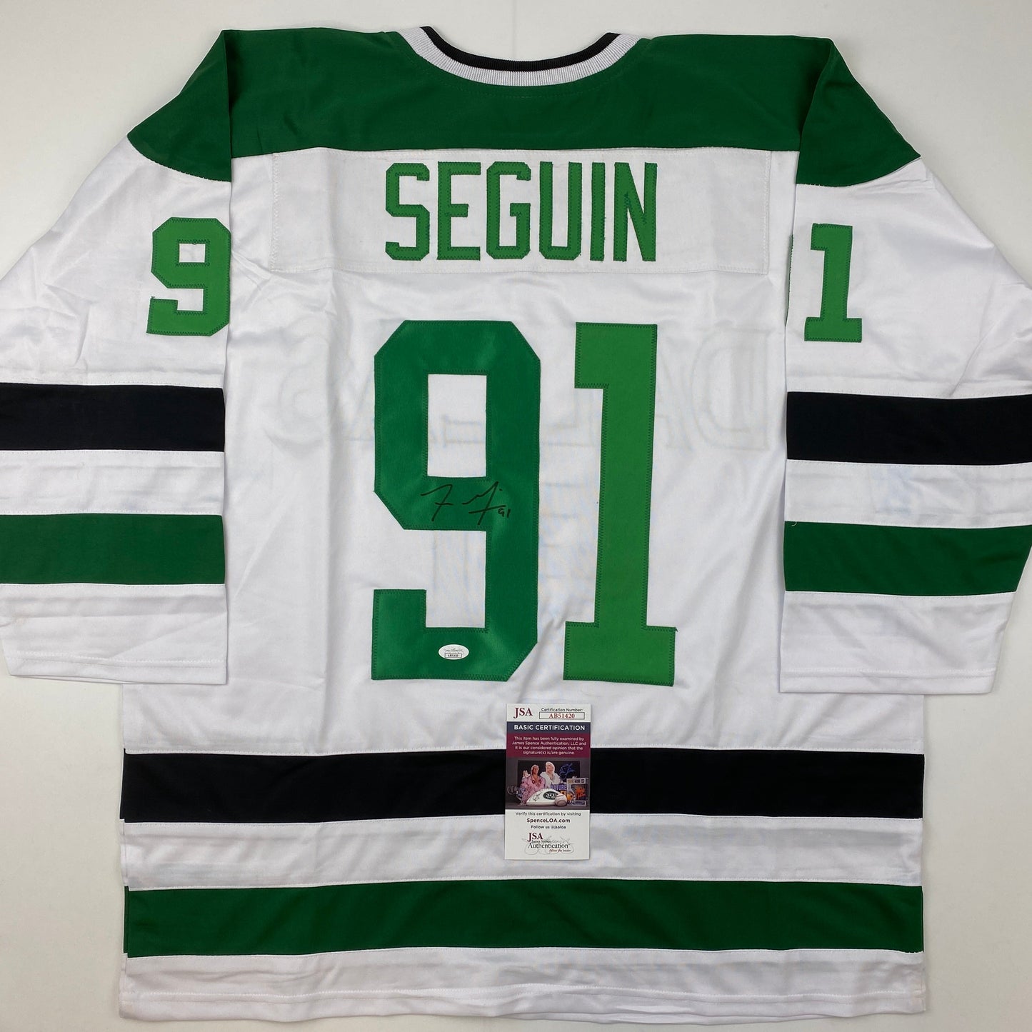 Autographed/Signed Tyler Seguin Dallas White Hockey Jersey JSA COA