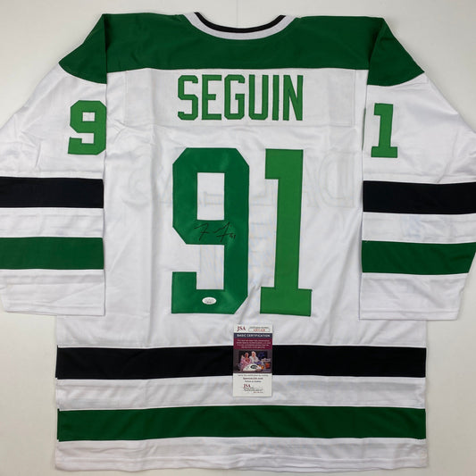 Autographed/Signed Tyler Seguin Dallas White Hockey Jersey JSA COA