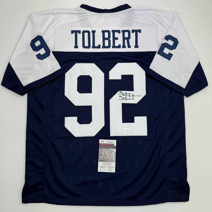 Autographed/Signed Tony Tolbert Dallas Thanksgiving Football Jersey JSA COA