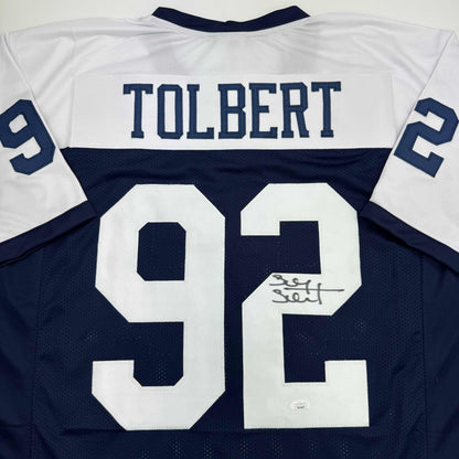 Autographed/Signed Tony Tolbert Dallas Thanksgiving Football Jersey JSA COA