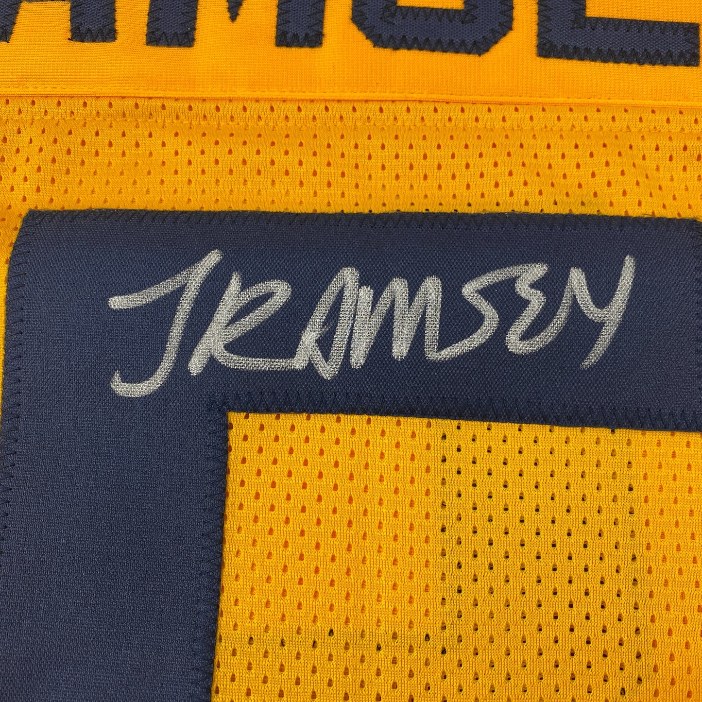 Autographed/Signed Jalen Ramsey Los Angeles LA Yellow Color Rush Football Jersey JSA COA