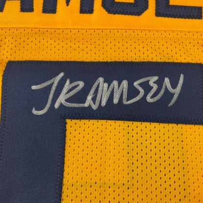 Autographed/Signed Jalen Ramsey Los Angeles LA Yellow Color Rush Football Jersey JSA COA