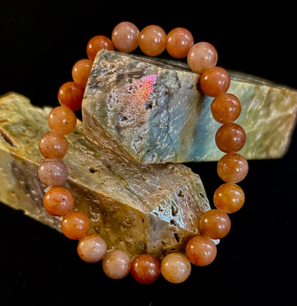 🍓 Dark Strawberry Quartz Bracelet – 8mm Beads, Medium Wrists