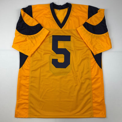 Autographed/Signed Jalen Ramsey Los Angeles LA Yellow Color Rush Football Jersey JSA COA