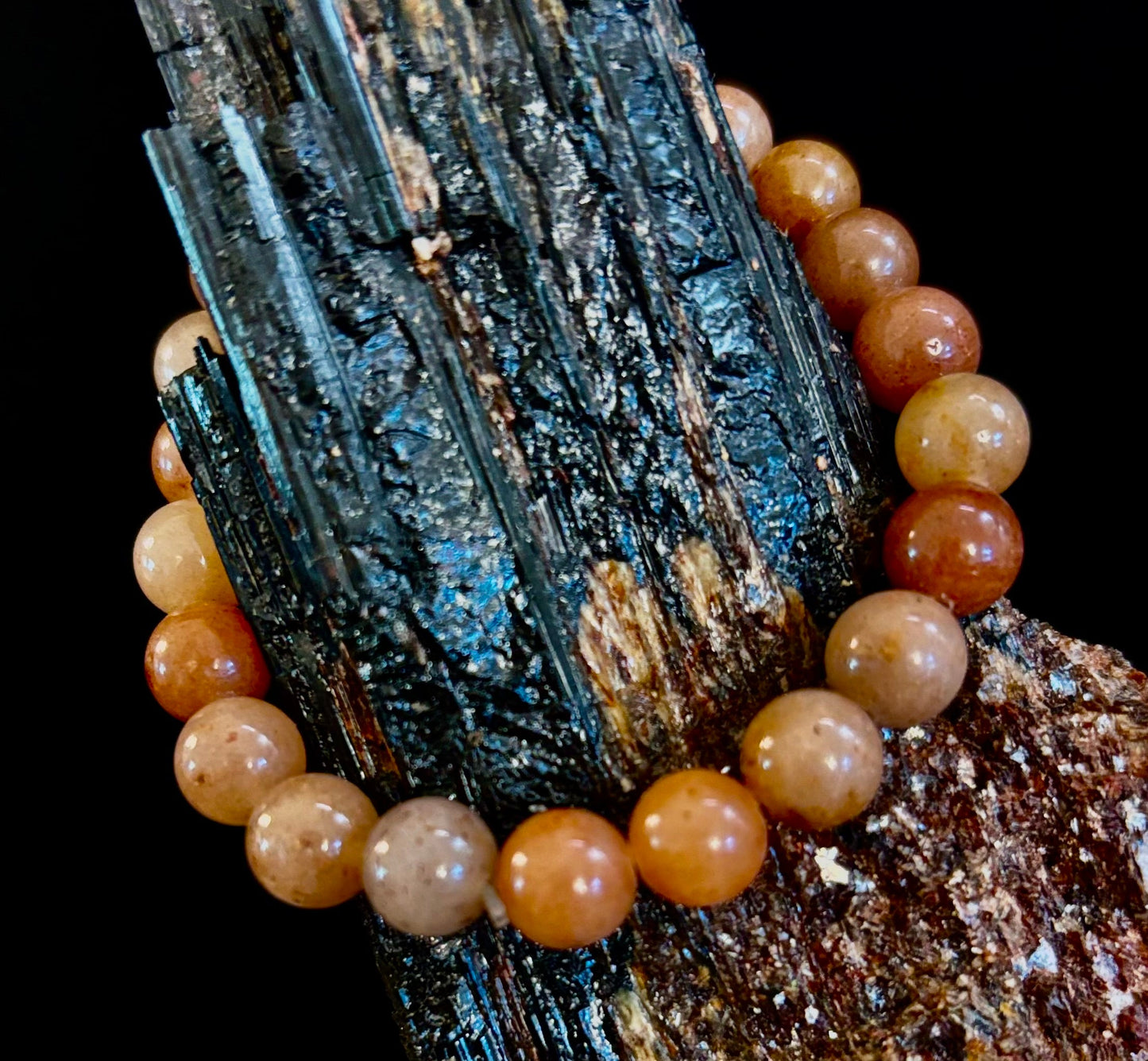 🍓 Dark Strawberry Quartz Bracelet – 8mm Beads, Medium Wrists