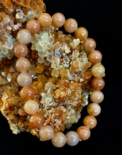 🍓 Dark Strawberry Quartz Bracelet – 8mm Beads, Medium Wrists