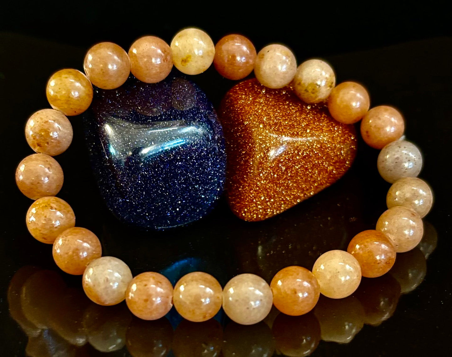 🍓 Dark Strawberry Quartz Bracelet – 8mm Beads, Medium Wrists