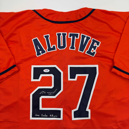 Autographed/Signed Jose Altuve Houston Orange Baseball Jersey PSA/DNA COA