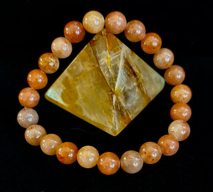 🍓 Dark Strawberry Quartz Bracelet – 8mm Beads, Medium Wrists