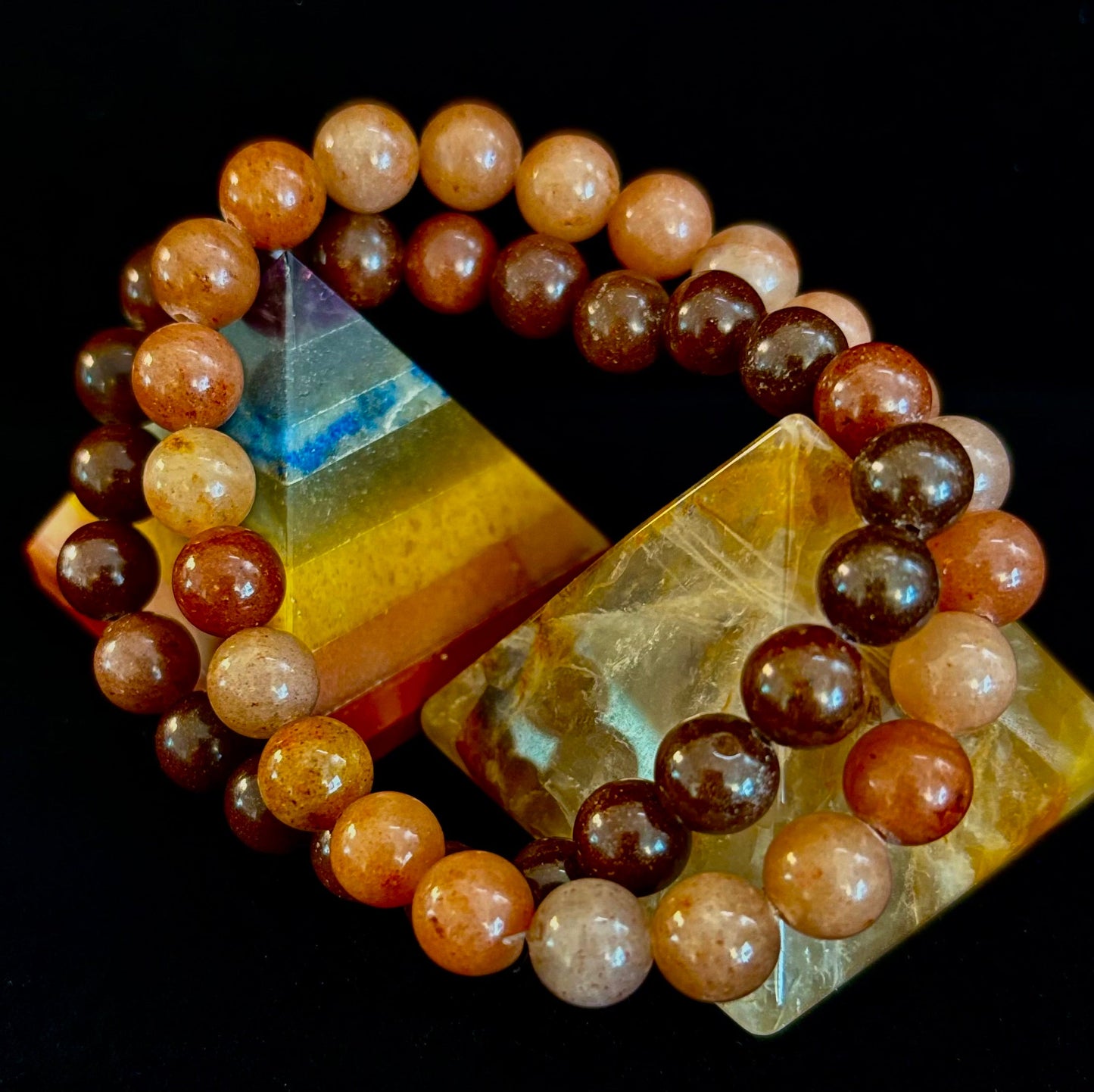 🍓 Dark Strawberry Quartz Bracelet – 8mm Beads, Medium Wrists