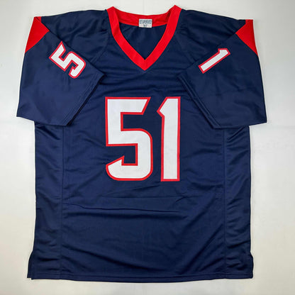 Autographed/Signed Will Anderson Jr. Houston Blue Football Jersey PSA/DNA COA