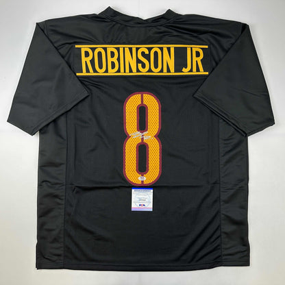 Autographed/Signed Brian Robinson Jr. Washington Black Football Jersey PSA/DNA COA