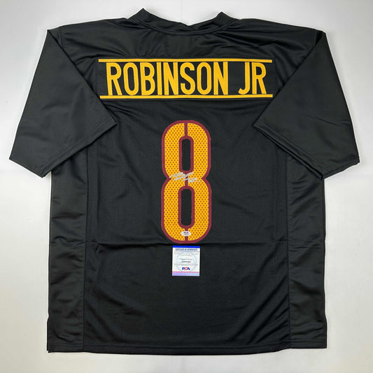 Autographed/Signed Brian Robinson Jr. Washington Black Football Jersey PSA/DNA COA