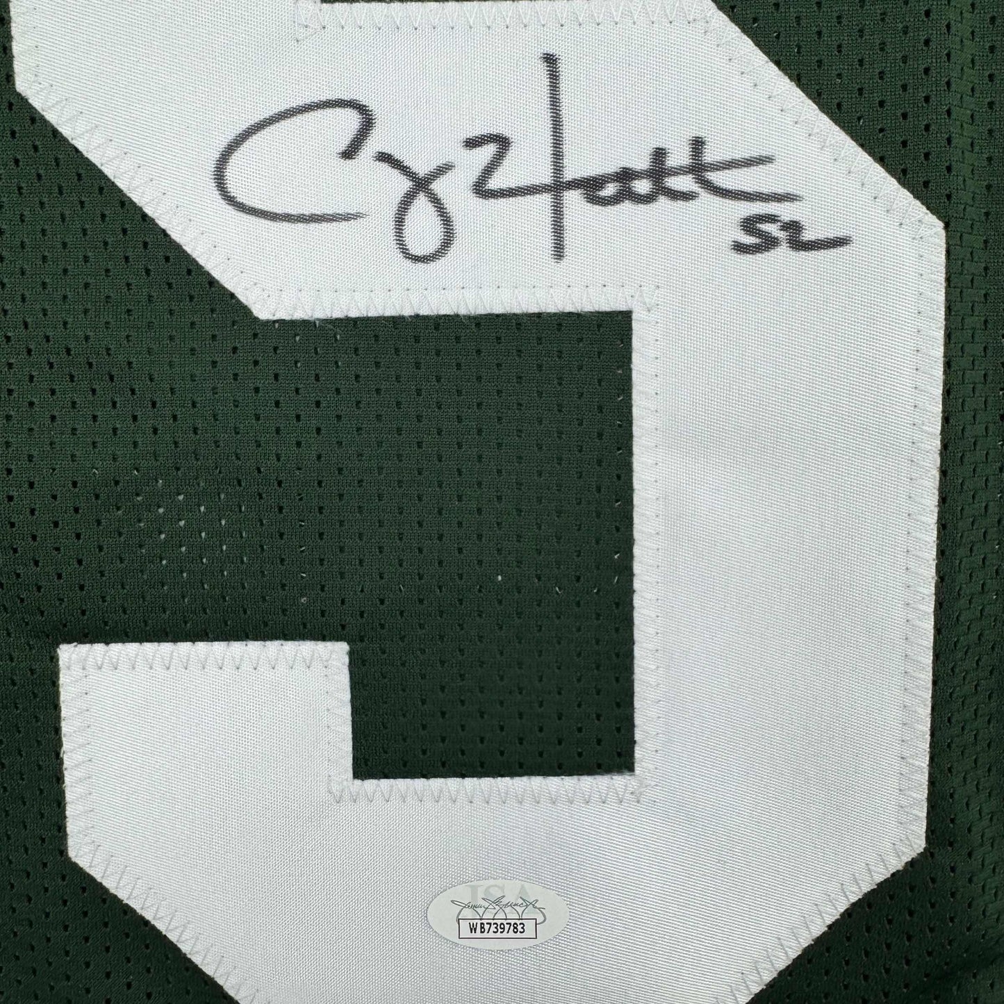 Autographed/Signed Clay Matthews Green Bay Green Football Jersey JSA COA