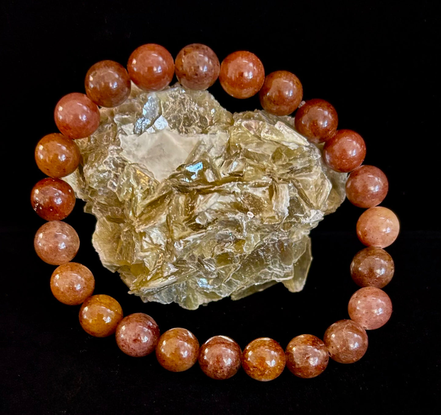 🍓 Dark Strawberry Quartz Bracelet – 8mm Beads, Medium Wrists