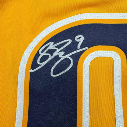 Framed Autographed/Signed Filip Forsberg 35x39 Nashville Yellow Hockey Jersey JSA COA