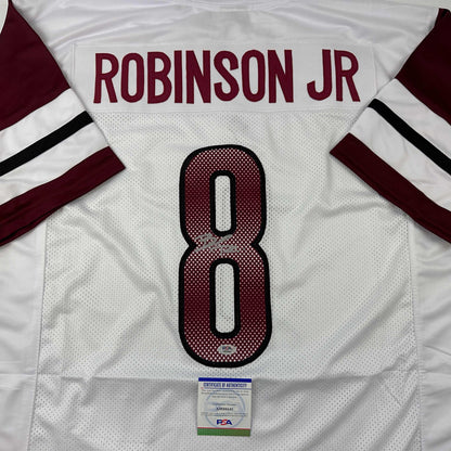 Autographed/Signed Brian Robinson Jr. Washington White Football Jersey PSA/DNA COA