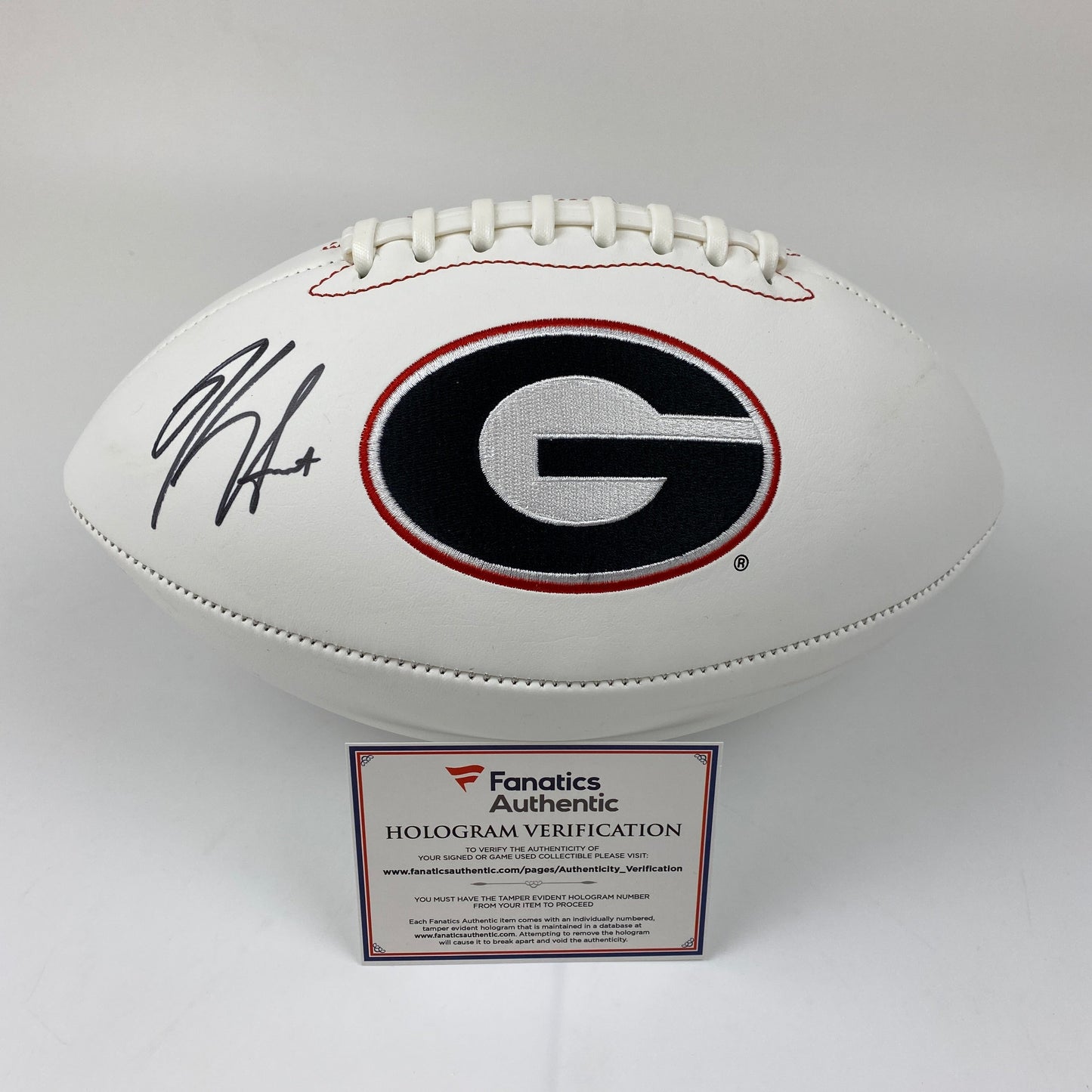 Autographed/Signed Kirby Smart Georgia Bulldogs Full Size FS F/S White Panel Logo College Football Fanatics COA