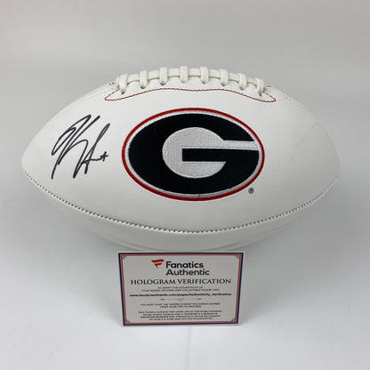 Autographed/Signed Kirby Smart Georgia Bulldogs Full Size FS F/S White Panel Logo College Football Fanatics COA