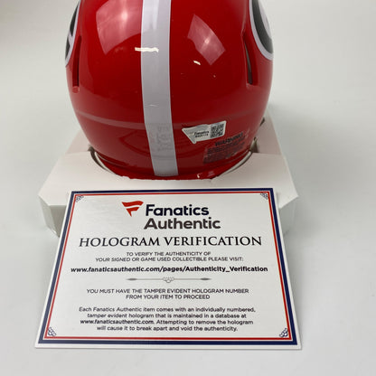 Autographed/Signed Kirby Smart Georgia Bulldogs Mini College Football Helmet Fanatics COA