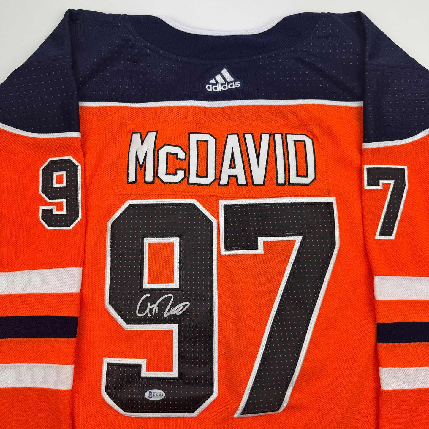 Autographed/Signed Connor McDavid Edmonton Orange Hockey Jersey Beckett BAS COA