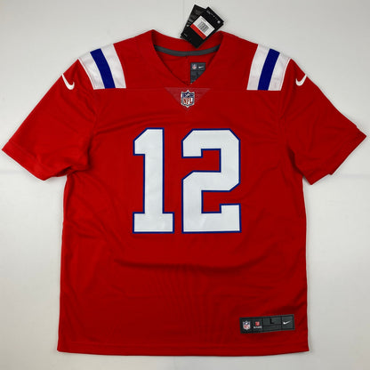 Autographed/Signed Tom Brady New England Patriots Red Authentic Nike Limited Football Jersey Fanatics COA/LOA