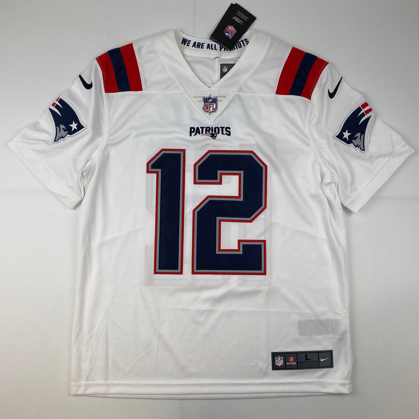 Autographed/Signed Tom Brady New England Patriots White Authentic Nike Limited Football Jersey Fanatics COA/LOA
