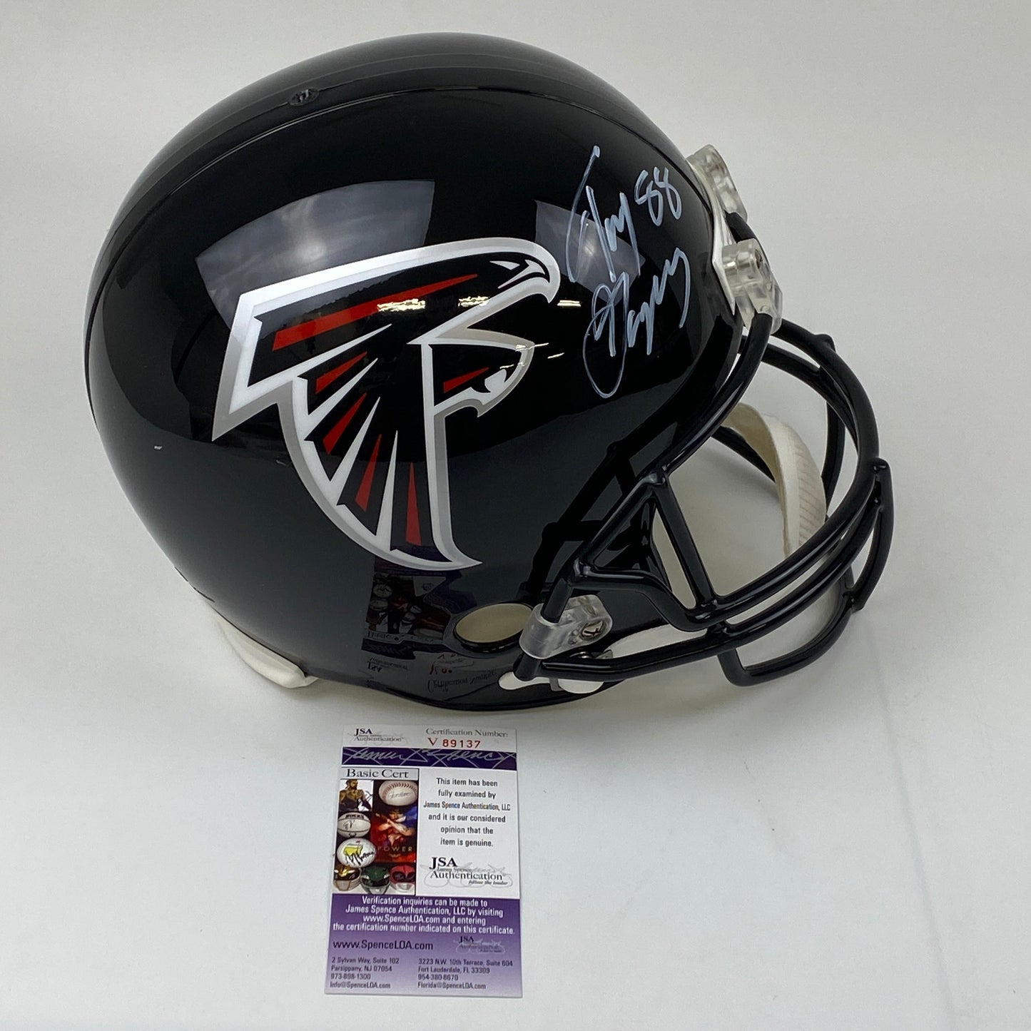 Autographed/Signed Tony Gonzalez Atlanta Falcons Full Size FS F/S Replica Football Helmet JSA COA