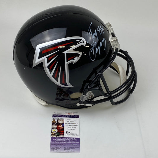 Autographed/Signed Tony Gonzalez Atlanta Falcons Full Size FS F/S Replica Football Helmet JSA COA