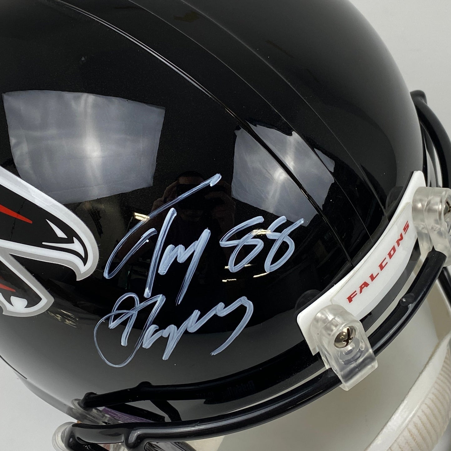 Autographed/Signed Tony Gonzalez Atlanta Falcons Full Size FS F/S Replica Football Helmet JSA COA