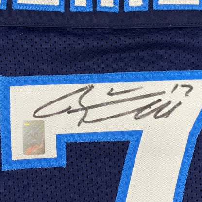 Autographed/Signed Ryan Tannehill Tennessee Dark Blue Football Jersey GTSM COA