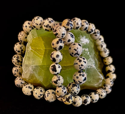 Dalmatian Jasper Protection & Playfulness Bracelet – 8mm or 10mm Natural Stone Beads