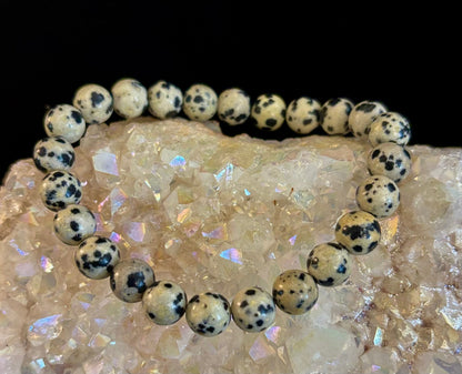 Dalmatian Jasper Protection & Playfulness Bracelet – 8mm or 10mm Natural Stone Beads