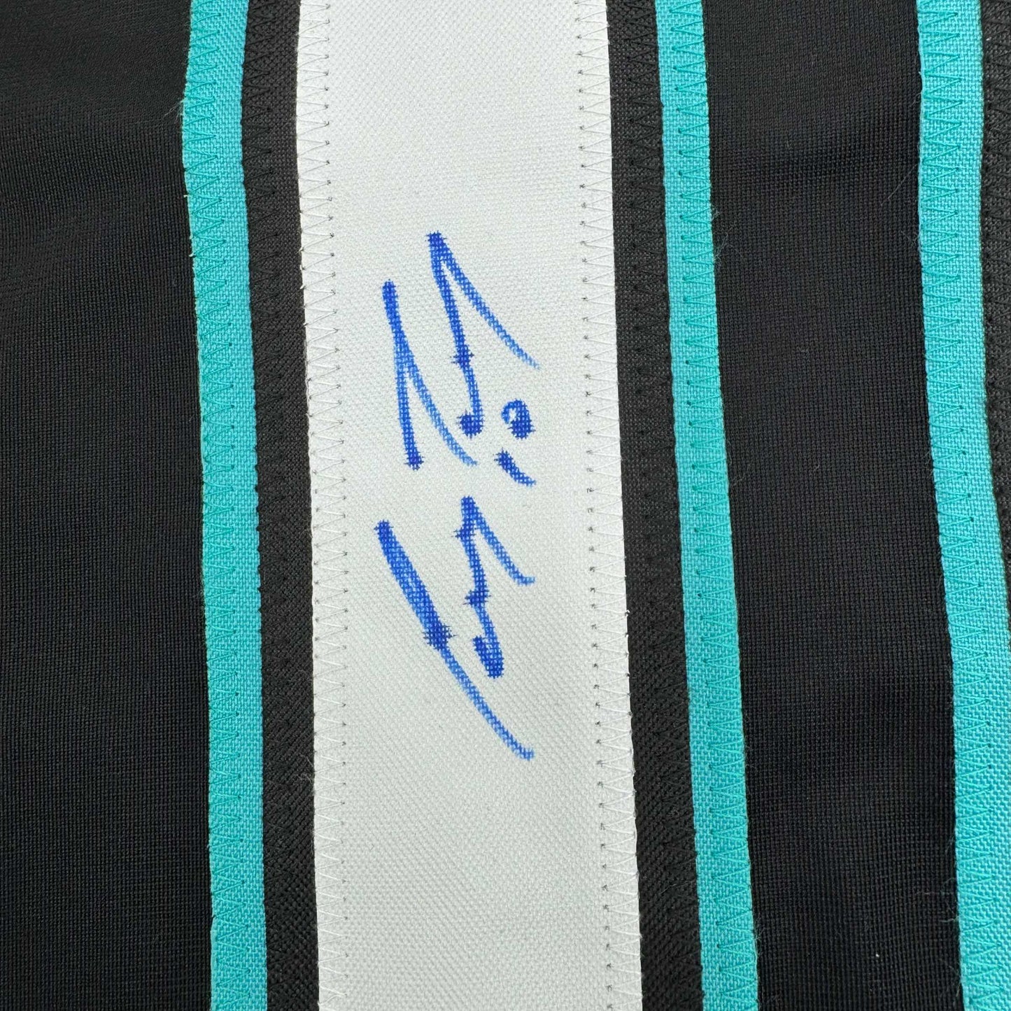 Framed Autographed/Signed Corey Perry 35x39 Anaheim Black Retro Hockey Jersey JSA COA