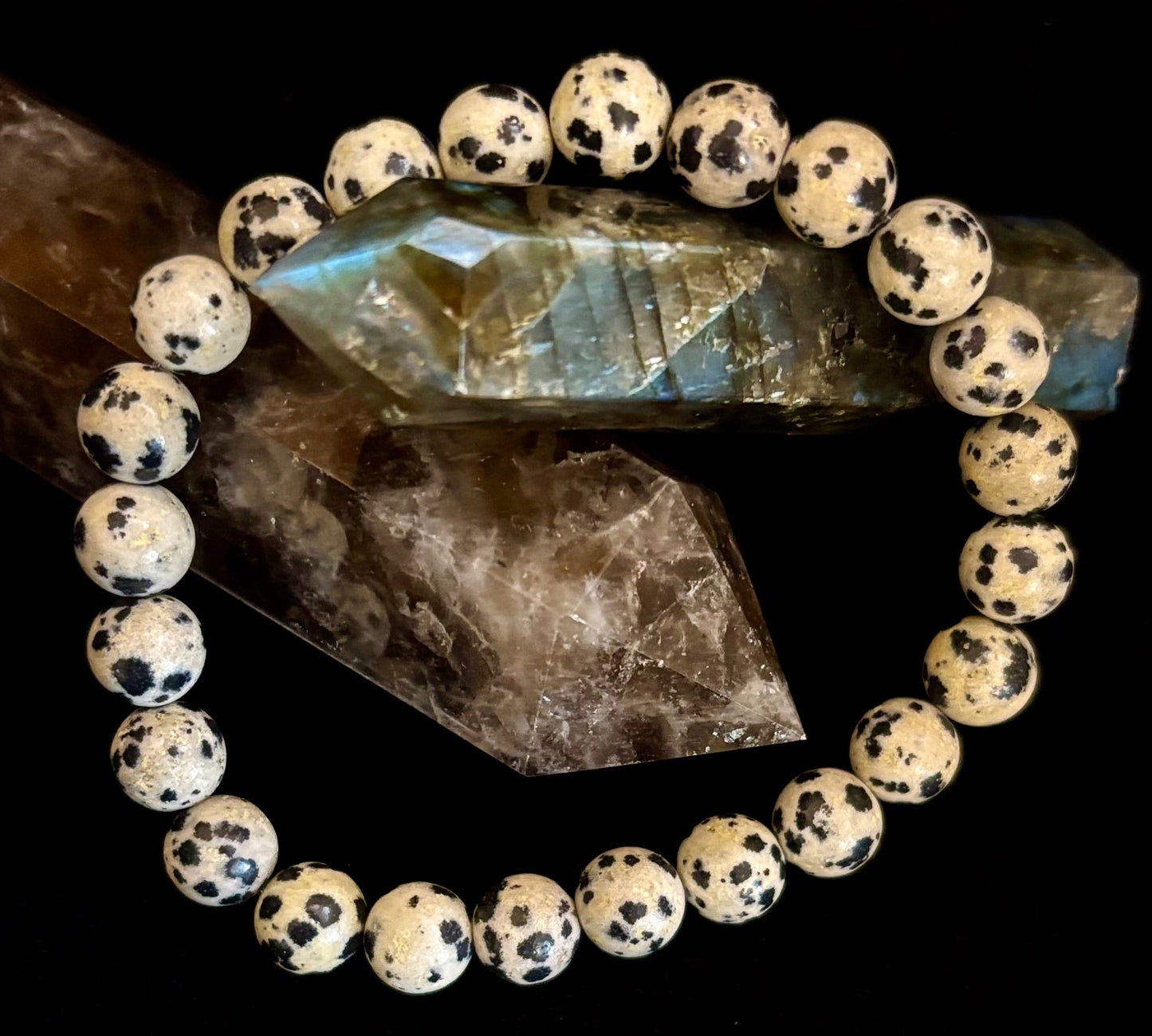 Dalmatian Jasper Protection & Playfulness Bracelet – 8mm or 10mm Natural Stone Beads