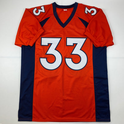 Autographed/Signed Javonte Williams Denver Orange Football Jersey Beckett BAS COA
