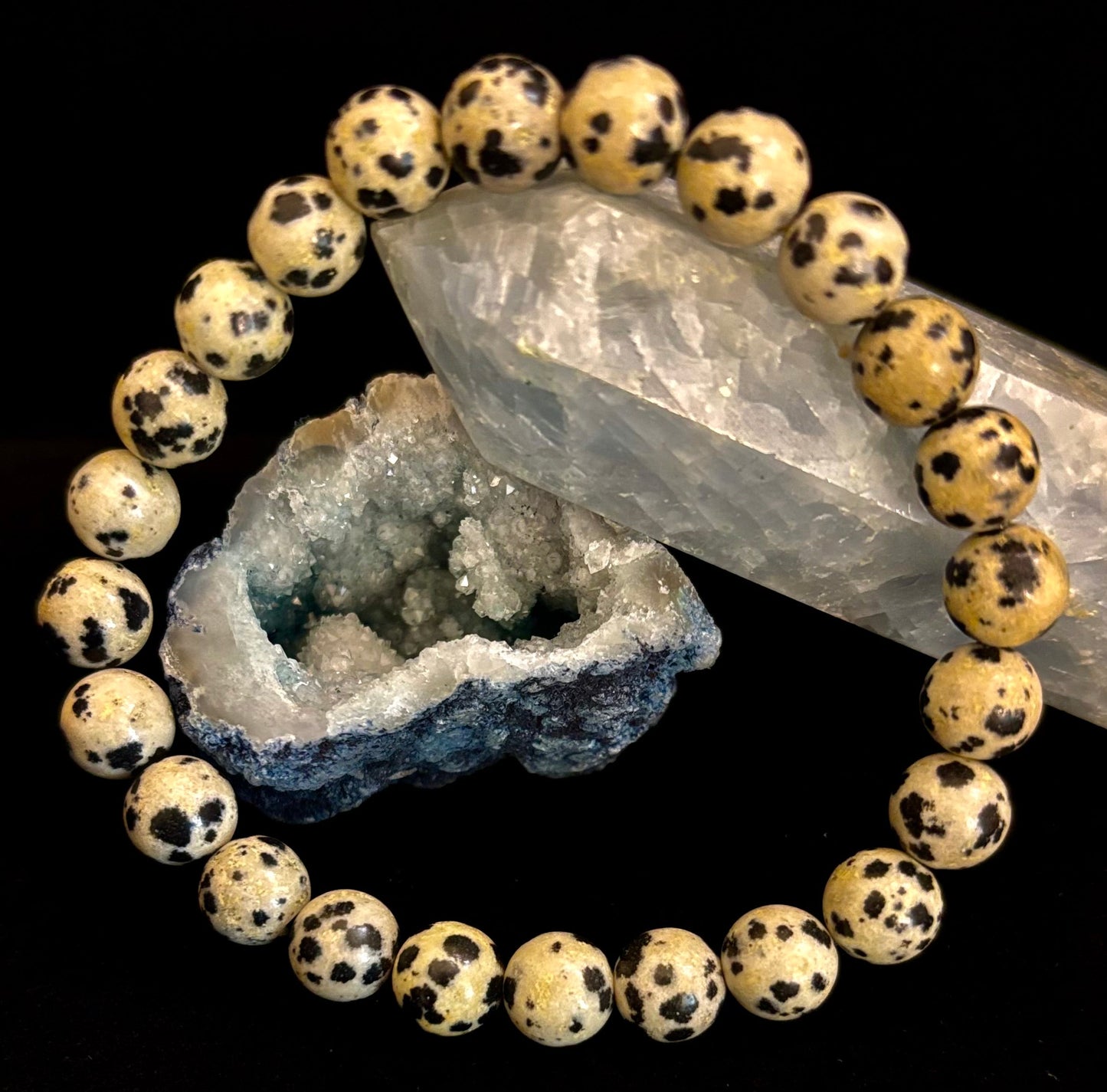 Dalmatian Jasper Protection & Playfulness Bracelet – 8mm or 10mm Natural Stone Beads