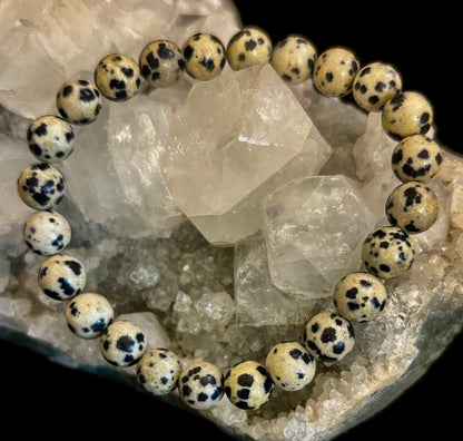 Dalmatian Jasper Protection & Playfulness Bracelet – 8mm or 10mm Natural Stone Beads