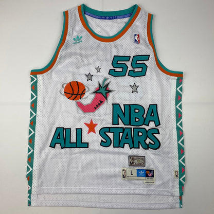 Autographed/Signed Dikembe Mutombo 1995 All-Star Game White Authentic Basketball Jersey PSA/DNA COA