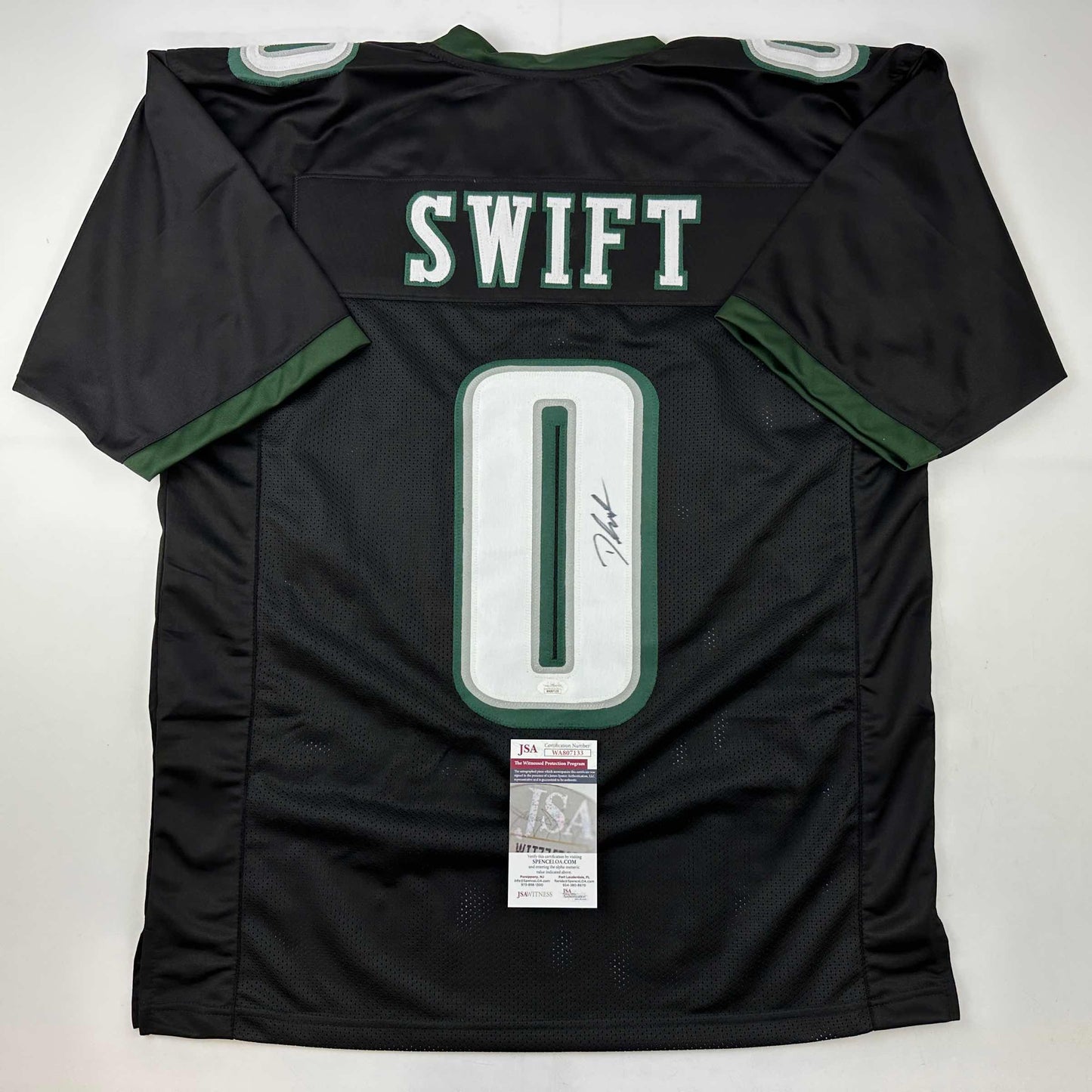 Autographed/Signed D'Andre Swift Philadelphia Black Football Jersey JSA COA