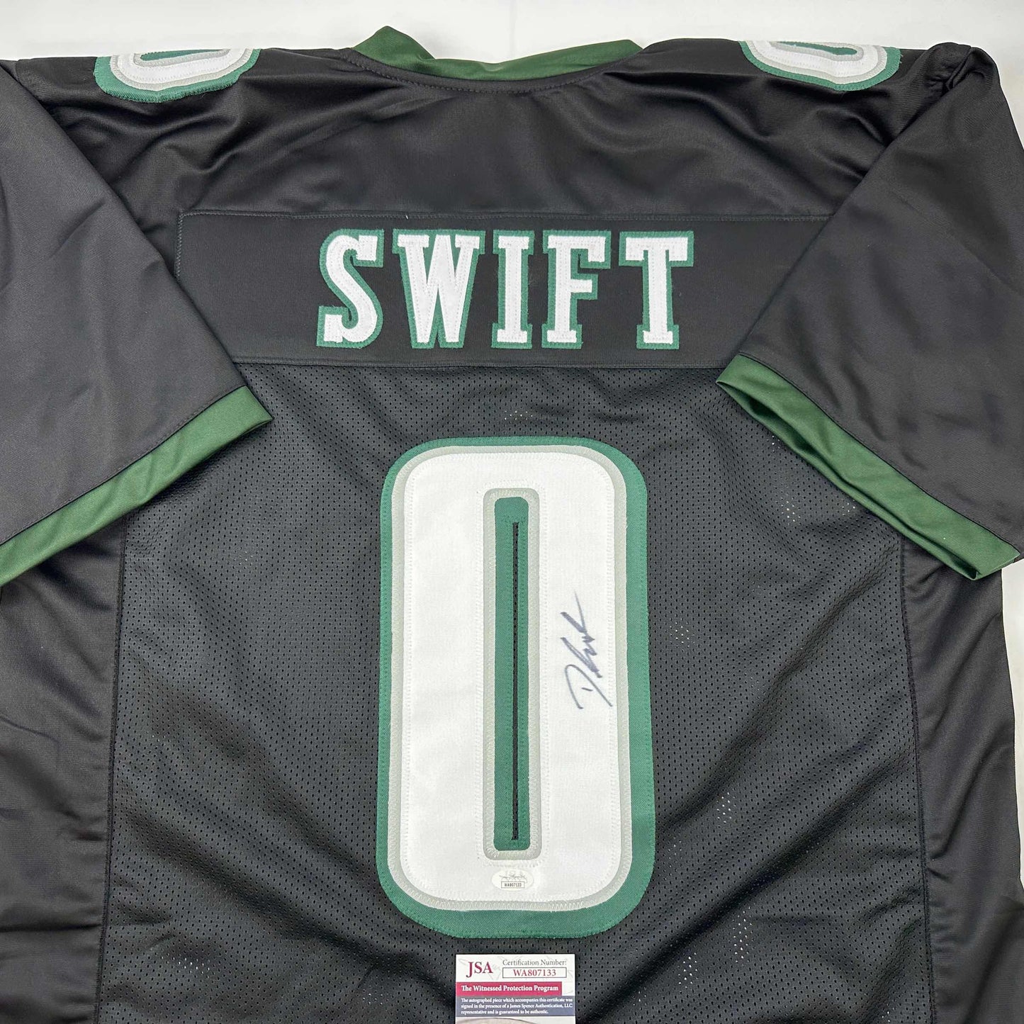 Autographed/Signed D'Andre Swift Philadelphia Black Football Jersey JSA COA