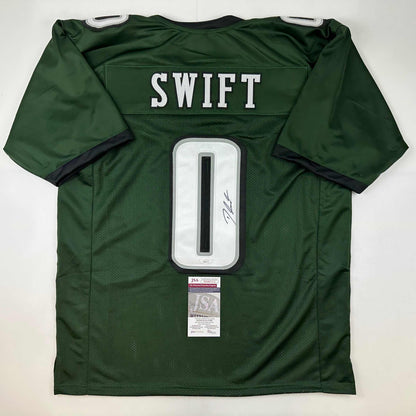 Autographed/Signed D'Andre Swift Philadelphia Green Football Jersey JSA COA