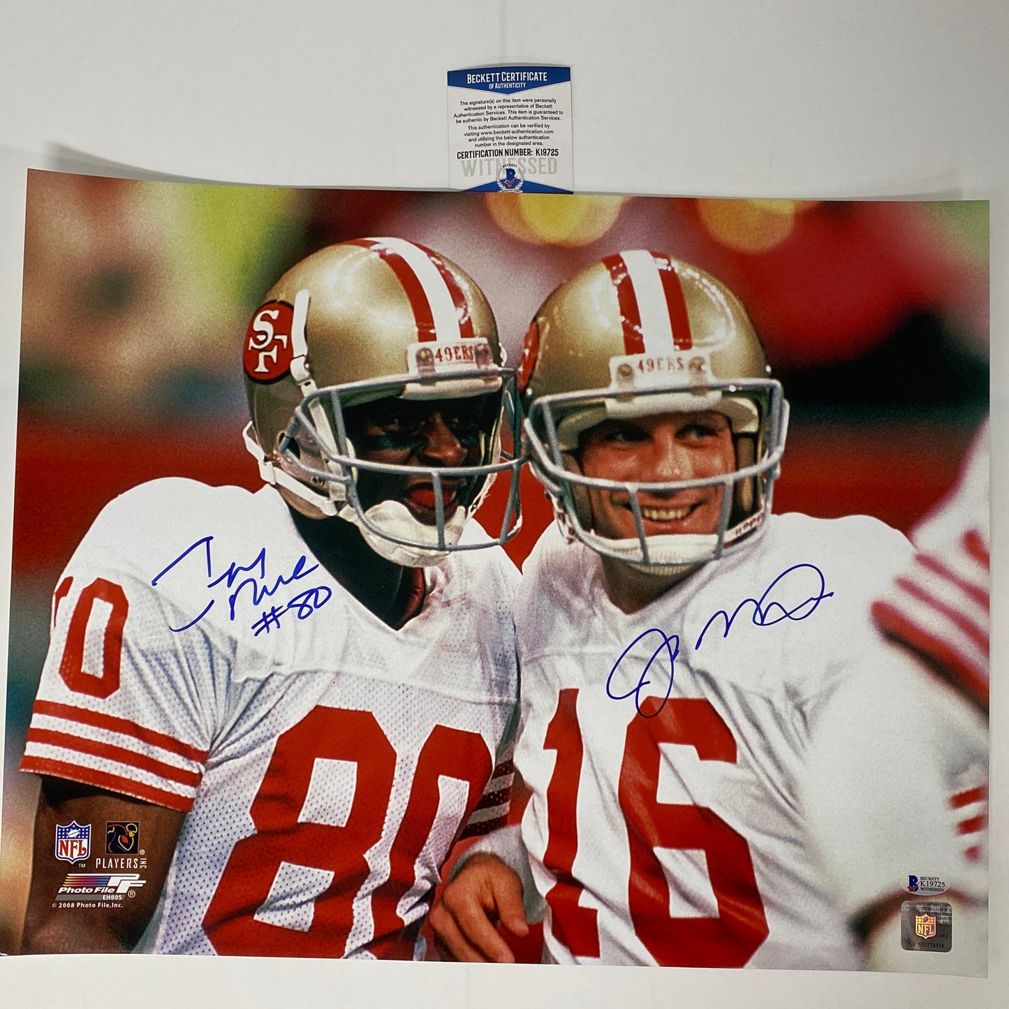 Autographed/Signed Joe Montana & Jerry Rice San Francisco 49ers 16x20 Football Photo Beckett BAS COA #2