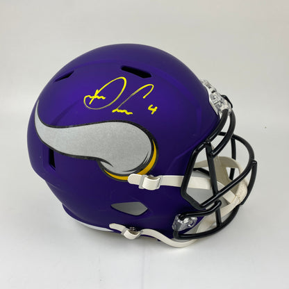 Autographed/Signed Dalvin Cook Minnesota Vikings Full Size FS F/S Replica Football Helmet Beckett BAS COA