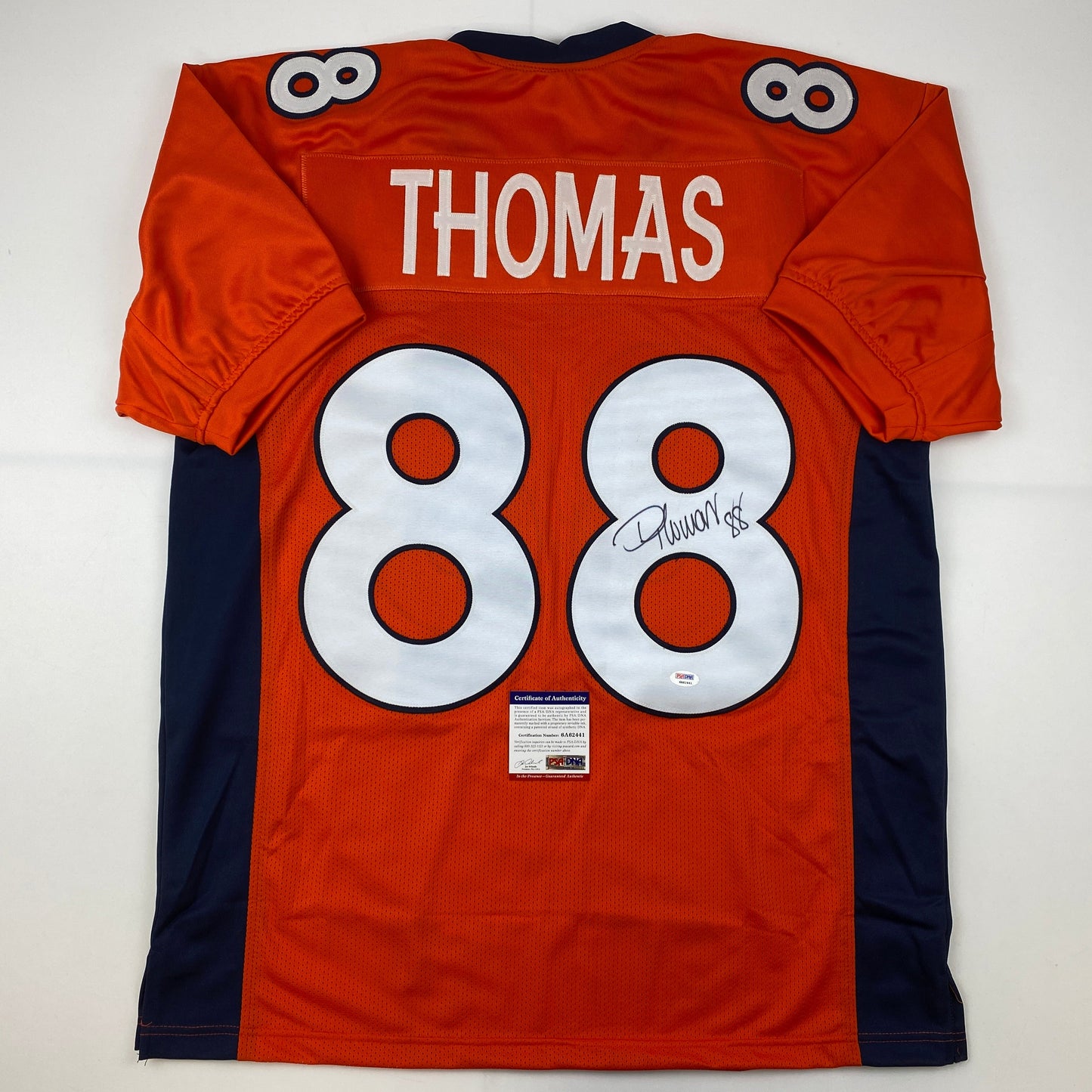 Autographed/Signed Demaryius Thomas Denver Broncos Orange Football Jersey PSA/DNA COA