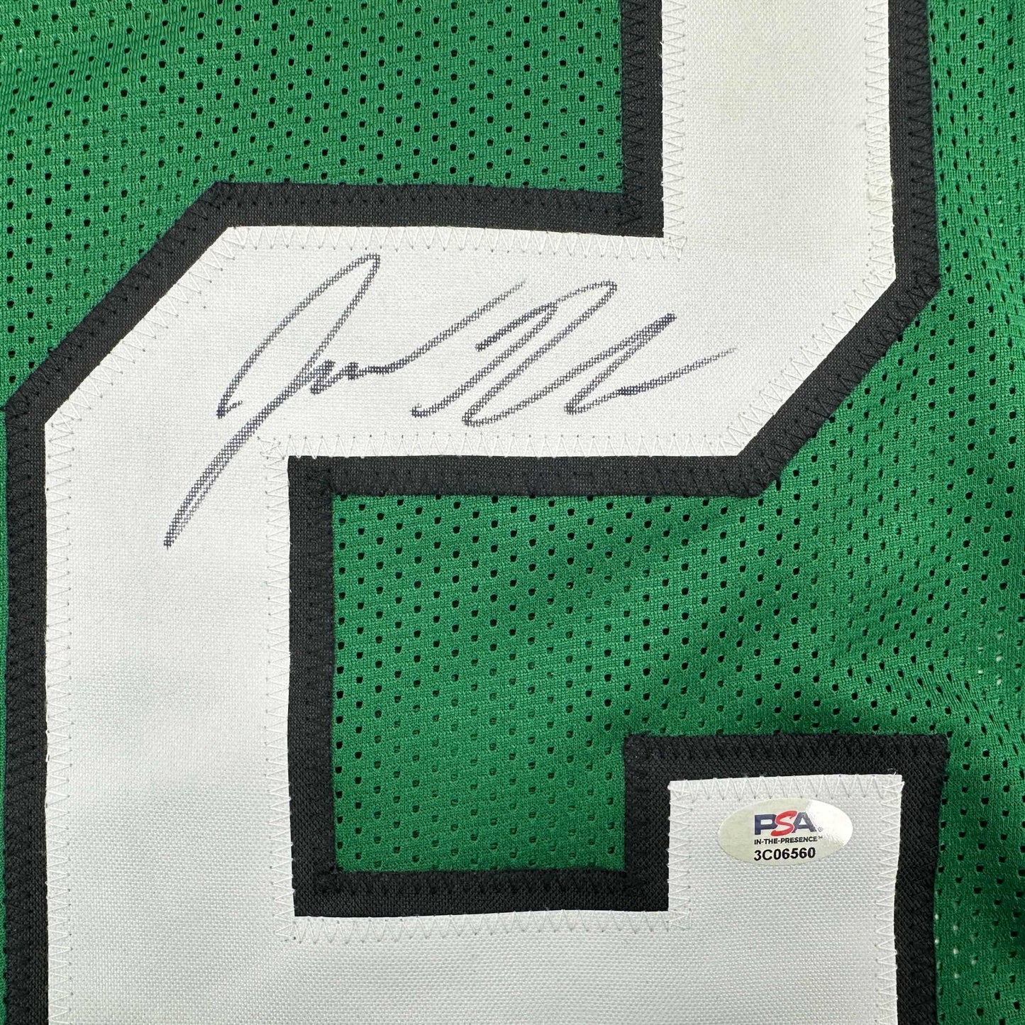 Autographed/Signed Jason Kelce Philadelphia Kelly Green Football Jersey PSA/DNA COA