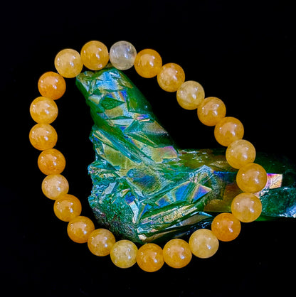Orange Agate Beaded Bracelet – 8mm Natural Stones (Medium to Large Wrists)
