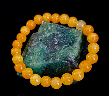 Orange Agate Beaded Bracelet – 8mm Natural Stones (Medium to Large Wrists)